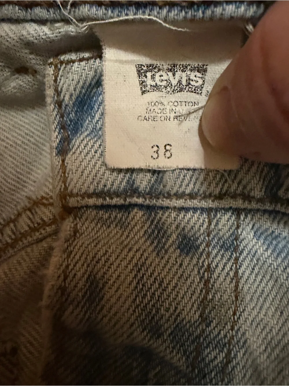 Levi's SilverTab Loose Shorts ( Jorts ) Light Wash Denim with Stains Trashed 38